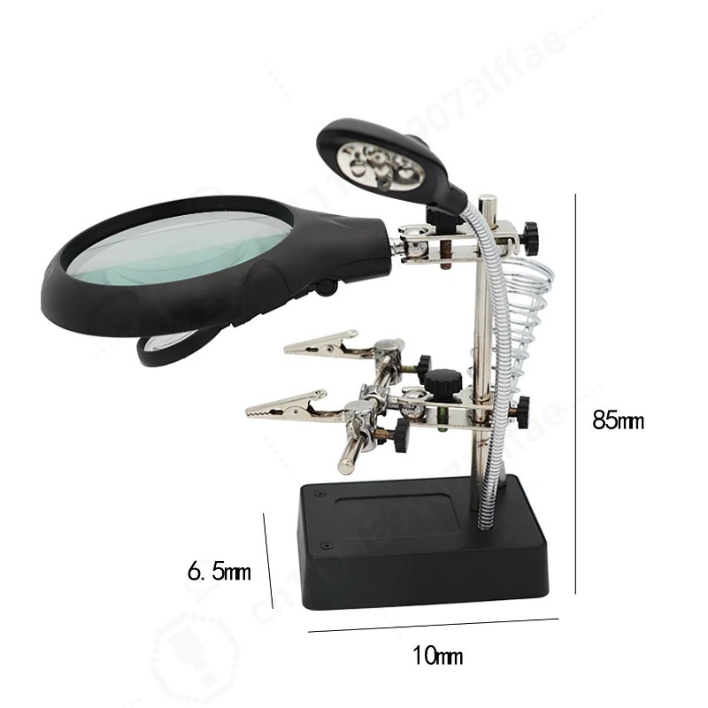 Diy Electronics Workbench - แว่นขยายสำหรับงานเชื่อม 10X พร้อมไฟ LED ขาตั้งหัวแร้งไฟฟ้า โคมไฟสำหรับโต๊ะทำงาน