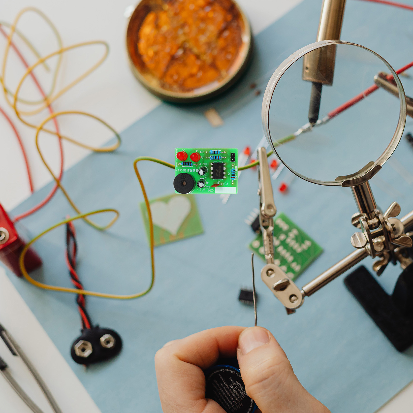 Diy Electronics Projects For Beginners - ชุดฝึกหัดการบัดกรี 5 ชุด บอร์ดฝึกเชื่อมวงจร บอร์ดวงจรไฟฟ้า ออสซิลเลเตอร์