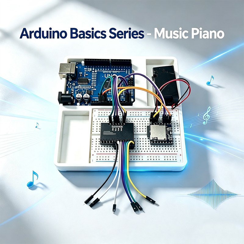 Diy Electronics Projects For Beginners - ชุดอุปกรณ์อิเล็กทรอนิกส์ DIY เปียโนดนตรี ซีรีส์พื้นฐาน Arduino, ชุดการทดลองโครงการ