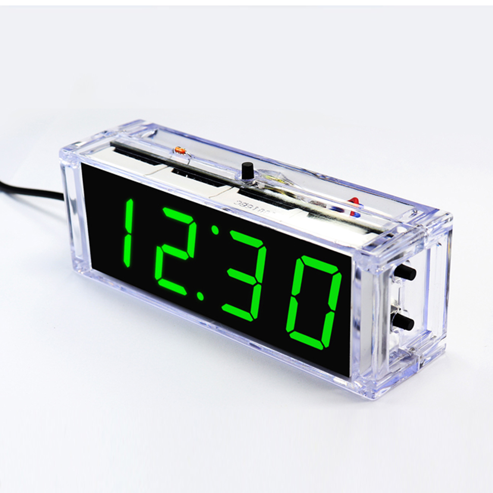 Diy Projects With Electronics - DIY ชุดอิเล็กทรอนิกส์เสียงนาฬิกาดิจิตอลหลอดดิจิตอล LED นาฬิกาไมโครคอนโทรลเลอร์บัดกรีโครงการ USB 5V