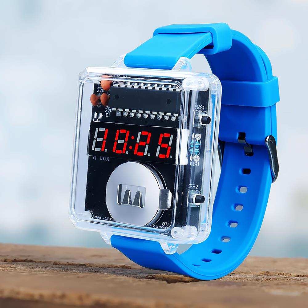 Diy Electronics Youtube - LED DIY นาฬิกาอิเล็กทรอนิกส์ชุดนาฬิกาหลอดดิจิตอลอุปกรณ์เสริมบัดกรีประกอบนาฬิกาซิลิโคนอิเล็กทรอนิกส์