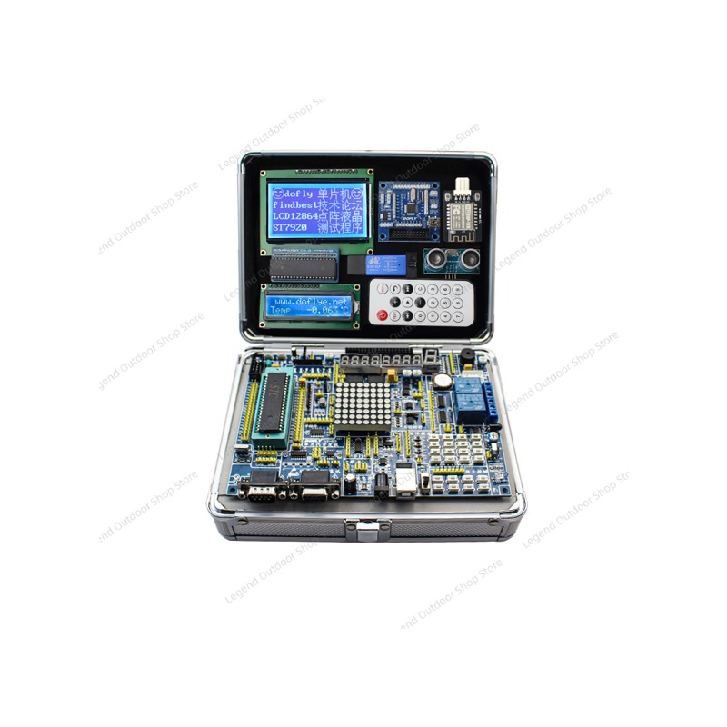 Diy Projects With Electronics - LY-51S 51MCU บอร์ดพัฒนาการเรียนรู้กล่องทดสอบการทดลอง ตัวเรือนอะลูมิเนียม ชุด DIY