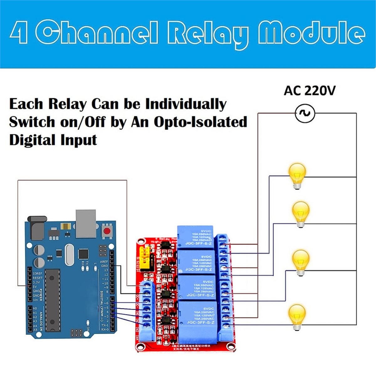A49T โมดูลรีเลย์ 4 ช่อง 5V 12V - Relay Module 5V บทวิจารณ์และราคา