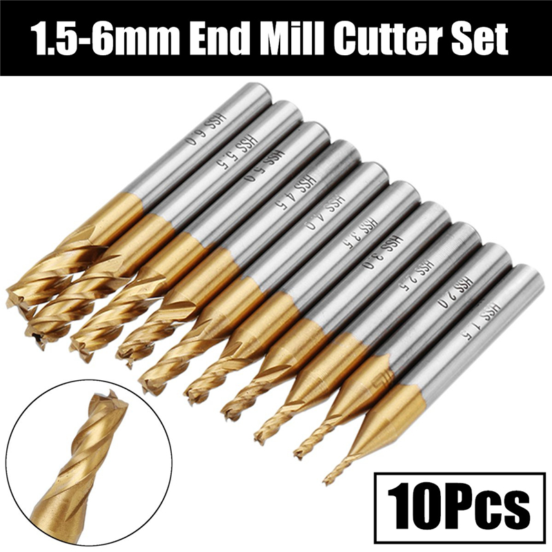 4 ขลุ่ยเครื่องตัด HSS Titanium - Diy Cnc Router Electronics บทวิจารณ์และราคา